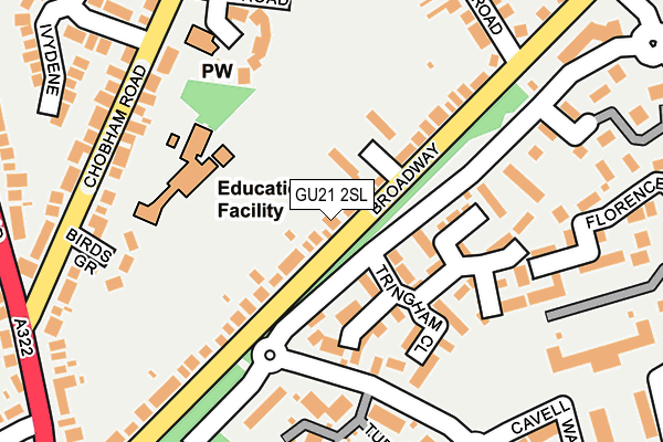 GU21 2SL map - OS OpenMap – Local (Ordnance Survey)