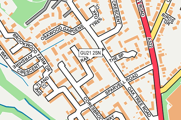 GU21 2SN map - OS OpenMap – Local (Ordnance Survey)