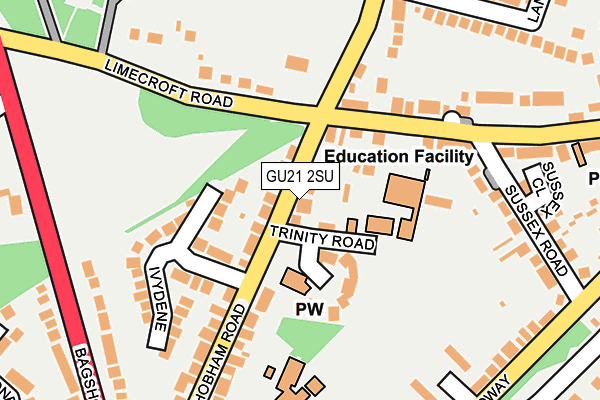 GU21 2SU map - OS OpenMap – Local (Ordnance Survey)