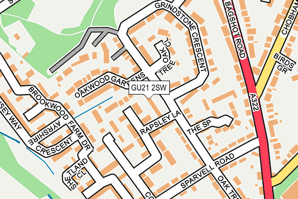 GU21 2SW map - OS OpenMap – Local (Ordnance Survey)