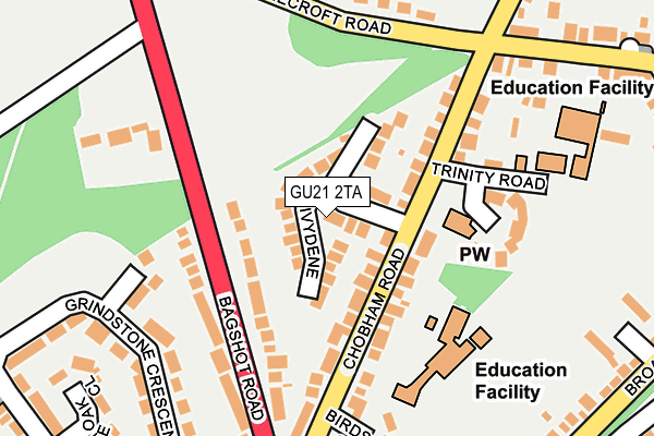 GU21 2TA map - OS OpenMap – Local (Ordnance Survey)