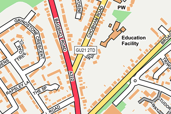 GU21 2TD map - OS OpenMap – Local (Ordnance Survey)