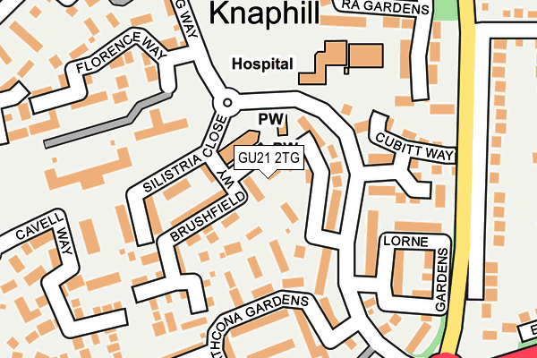 GU21 2TG map - OS OpenMap – Local (Ordnance Survey)