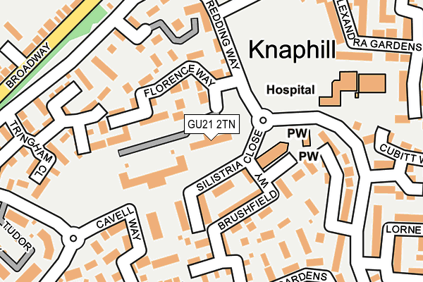 GU21 2TN map - OS OpenMap – Local (Ordnance Survey)