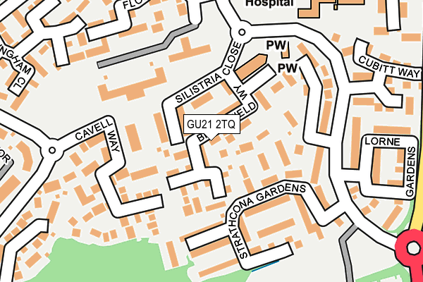 GU21 2TQ map - OS OpenMap – Local (Ordnance Survey)