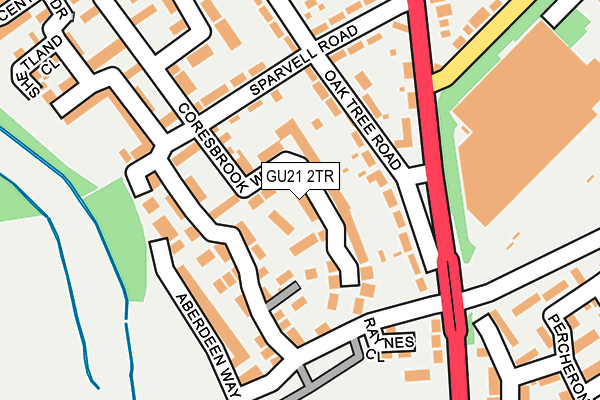 GU21 2TR map - OS OpenMap – Local (Ordnance Survey)