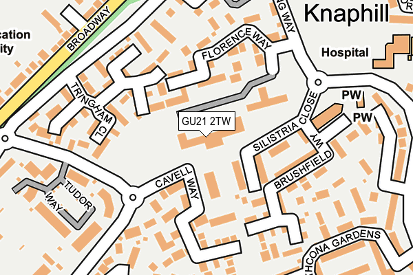 GU21 2TW map - OS OpenMap – Local (Ordnance Survey)