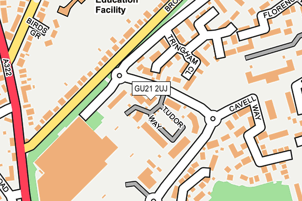 GU21 2UJ map - OS OpenMap – Local (Ordnance Survey)