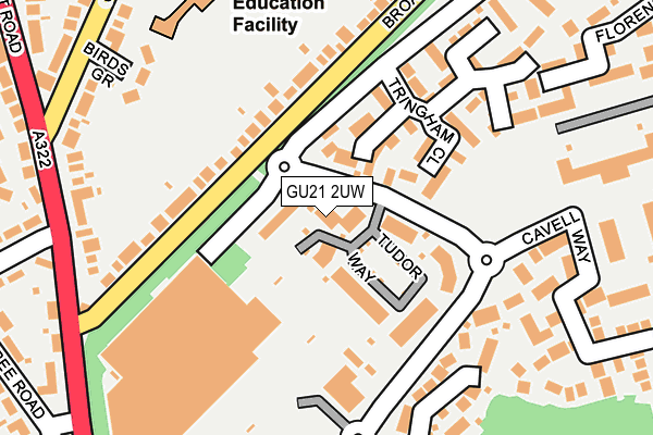 GU21 2UW map - OS OpenMap – Local (Ordnance Survey)