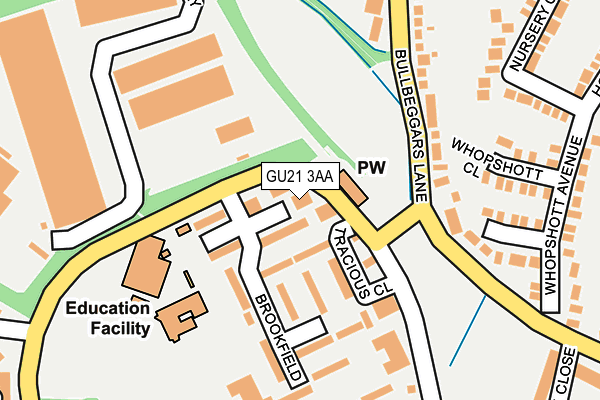 GU21 3AA map - OS OpenMap – Local (Ordnance Survey)