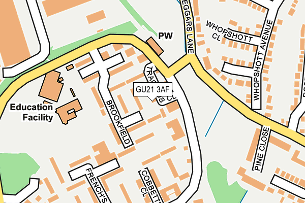 GU21 3AF map - OS OpenMap – Local (Ordnance Survey)