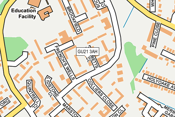 GU21 3AH map - OS OpenMap – Local (Ordnance Survey)