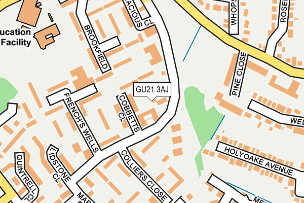 GU21 3AJ map - OS OpenMap – Local (Ordnance Survey)