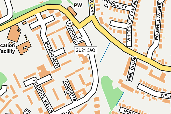 GU21 3AQ map - OS OpenMap – Local (Ordnance Survey)