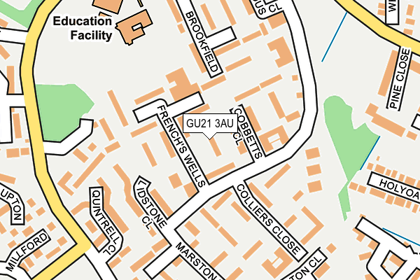 GU21 3AU map - OS OpenMap – Local (Ordnance Survey)