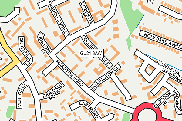 GU21 3AW map - OS OpenMap – Local (Ordnance Survey)