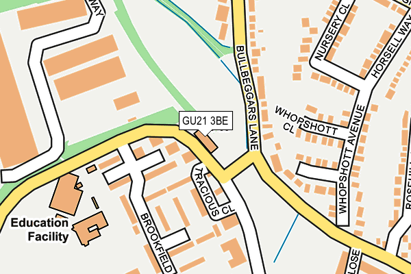 GU21 3BE map - OS OpenMap – Local (Ordnance Survey)