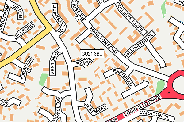 GU21 3BU map - OS OpenMap – Local (Ordnance Survey)