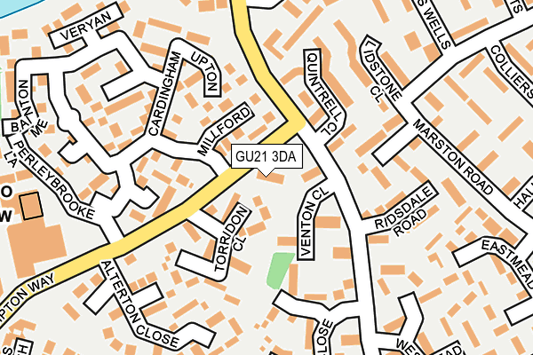 GU21 3DA map - OS OpenMap – Local (Ordnance Survey)