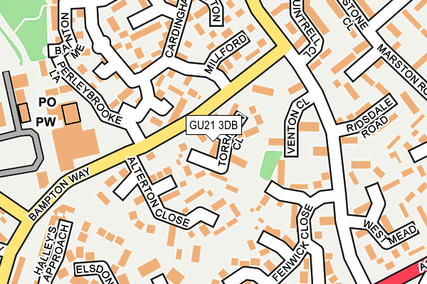 GU21 3DB map - OS OpenMap – Local (Ordnance Survey)