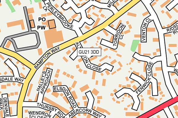 GU21 3DD map - OS OpenMap – Local (Ordnance Survey)