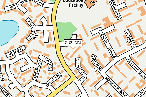 GU21 3DJ map - OS OpenMap – Local (Ordnance Survey)
