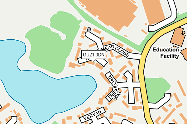 GU21 3DN map - OS OpenMap – Local (Ordnance Survey)