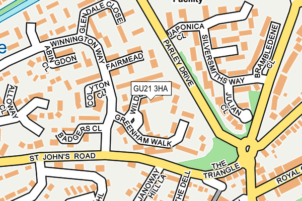 GU21 3HA map - OS OpenMap – Local (Ordnance Survey)