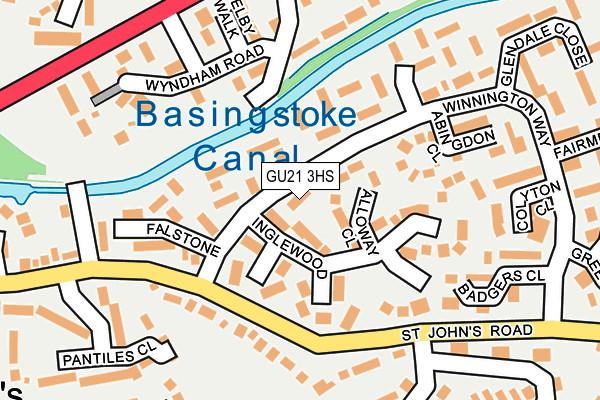 GU21 3HS map - OS OpenMap – Local (Ordnance Survey)