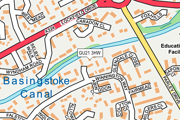 GU21 3HW map - OS OpenMap – Local (Ordnance Survey)