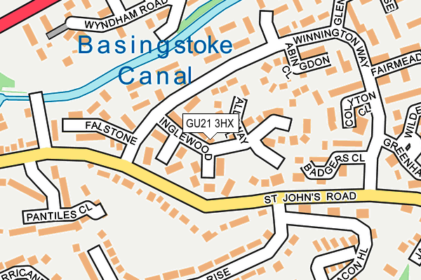 GU21 3HX map - OS OpenMap – Local (Ordnance Survey)