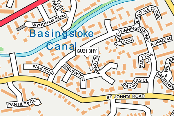 GU21 3HY map - OS OpenMap – Local (Ordnance Survey)