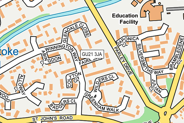 GU21 3JA map - OS OpenMap – Local (Ordnance Survey)