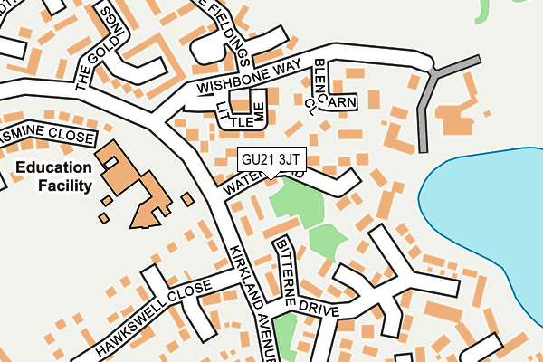 GU21 3JT map - OS OpenMap – Local (Ordnance Survey)