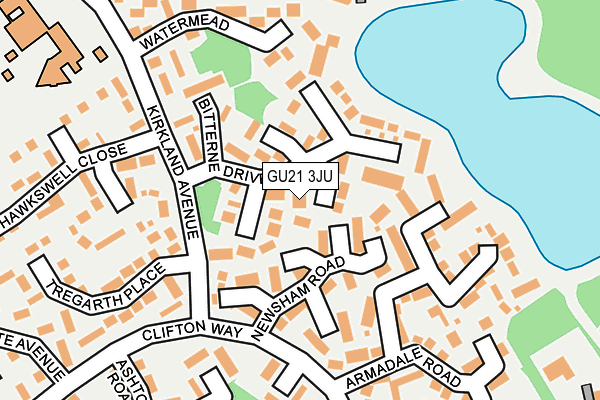 GU21 3JU map - OS OpenMap – Local (Ordnance Survey)