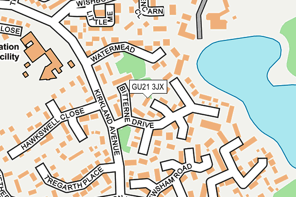 GU21 3JX map - OS OpenMap – Local (Ordnance Survey)