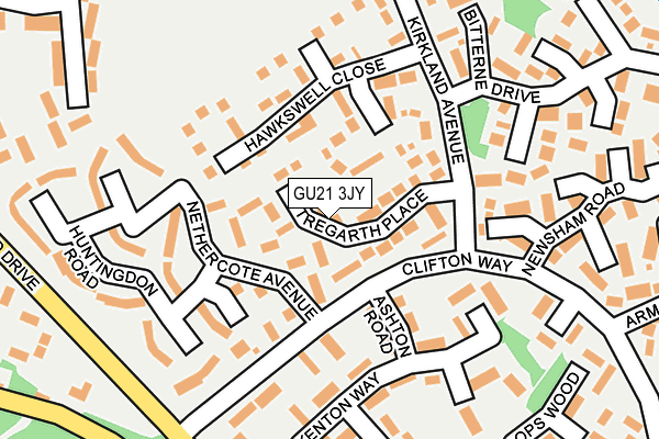 GU21 3JY map - OS OpenMap – Local (Ordnance Survey)