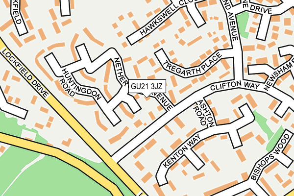 GU21 3JZ map - OS OpenMap – Local (Ordnance Survey)