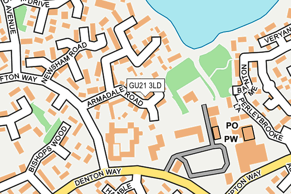 GU21 3LD map - OS OpenMap – Local (Ordnance Survey)