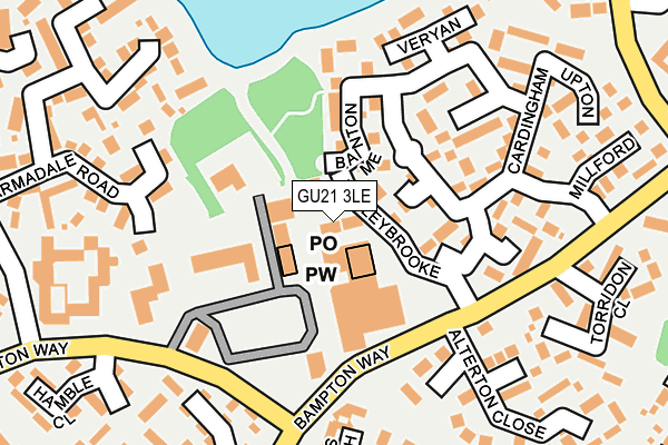 GU21 3LE map - OS OpenMap – Local (Ordnance Survey)