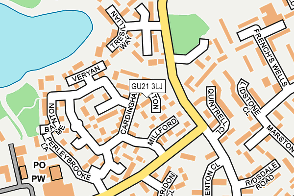 GU21 3LJ map - OS OpenMap – Local (Ordnance Survey)