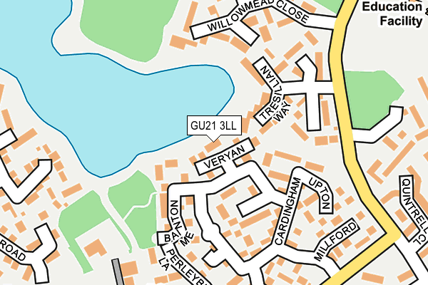 GU21 3LL map - OS OpenMap – Local (Ordnance Survey)