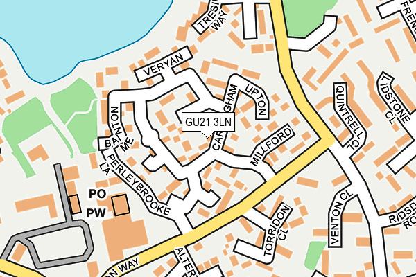 GU21 3LN map - OS OpenMap – Local (Ordnance Survey)