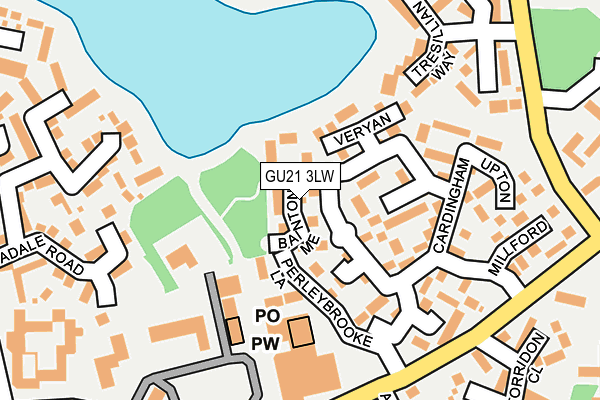 GU21 3LW map - OS OpenMap – Local (Ordnance Survey)