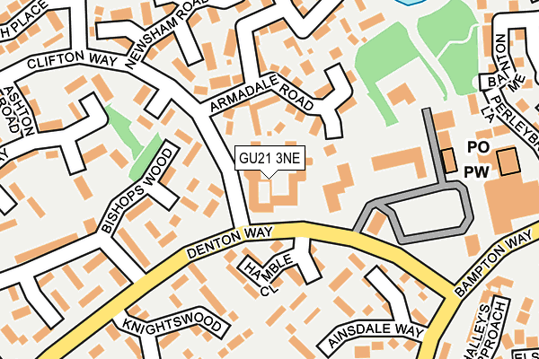 GU21 3NE map - OS OpenMap – Local (Ordnance Survey)