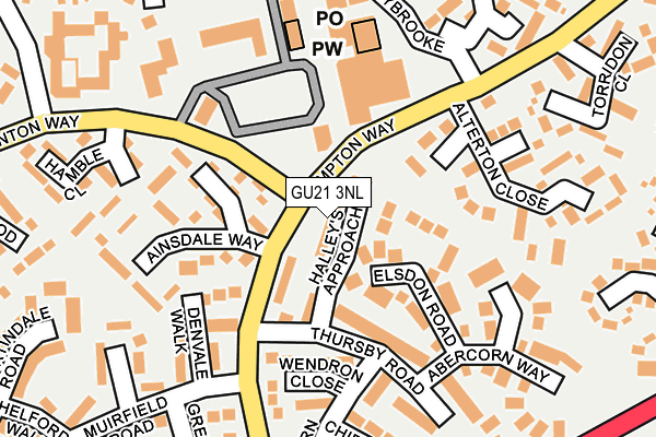 GU21 3NL map - OS OpenMap – Local (Ordnance Survey)