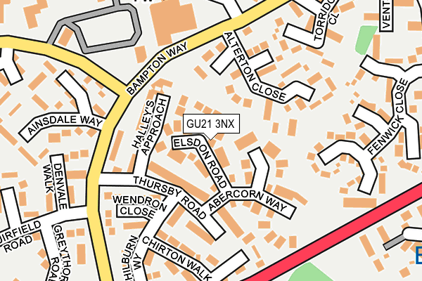 GU21 3NX map - OS OpenMap – Local (Ordnance Survey)