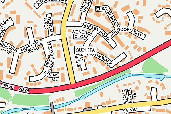 GU21 3PA map - OS OpenMap – Local (Ordnance Survey)