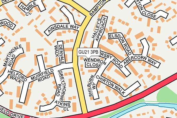 GU21 3PB map - OS OpenMap – Local (Ordnance Survey)