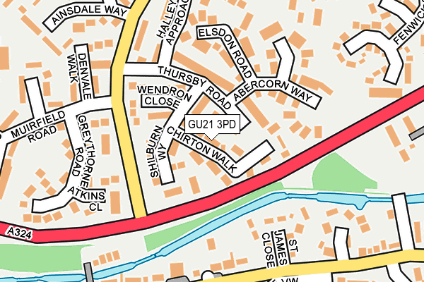 GU21 3PD map - OS OpenMap – Local (Ordnance Survey)